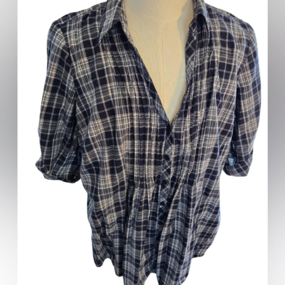 Sonoma Plaid Button-Up Tailored Shirt